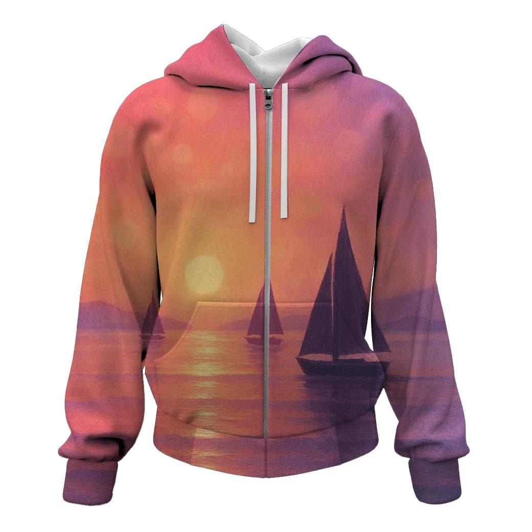 Coral Horizon Drift hoodies fashion