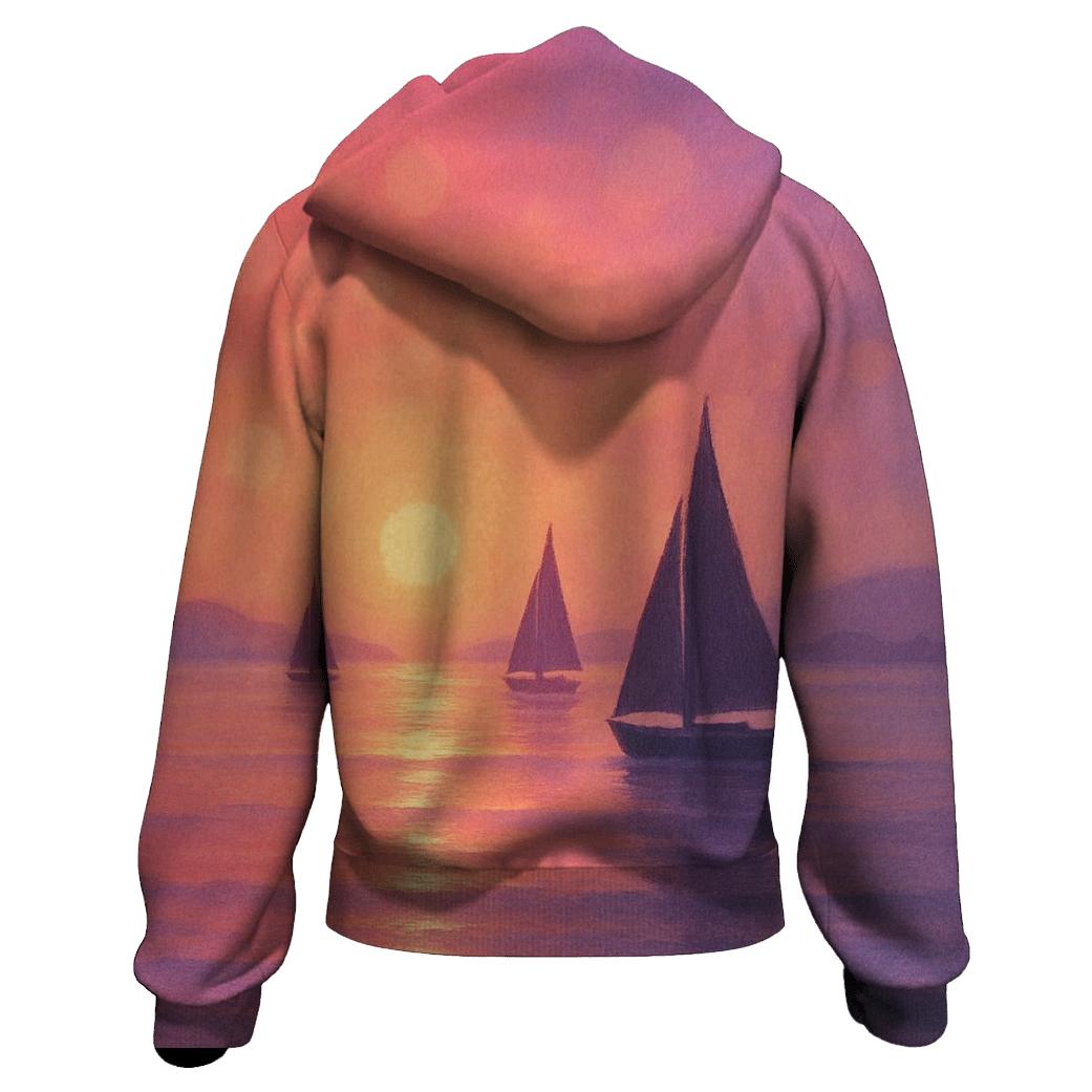 Coral Horizon Drift hoodies fashion