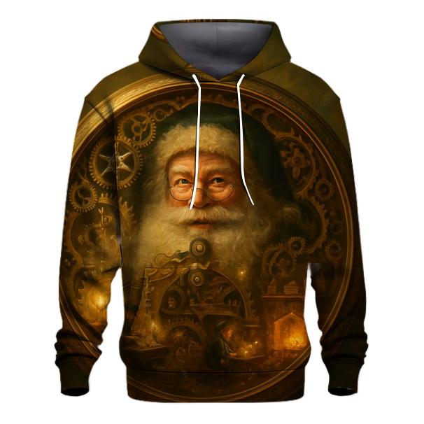Pocket Watch Santa printed hoodies