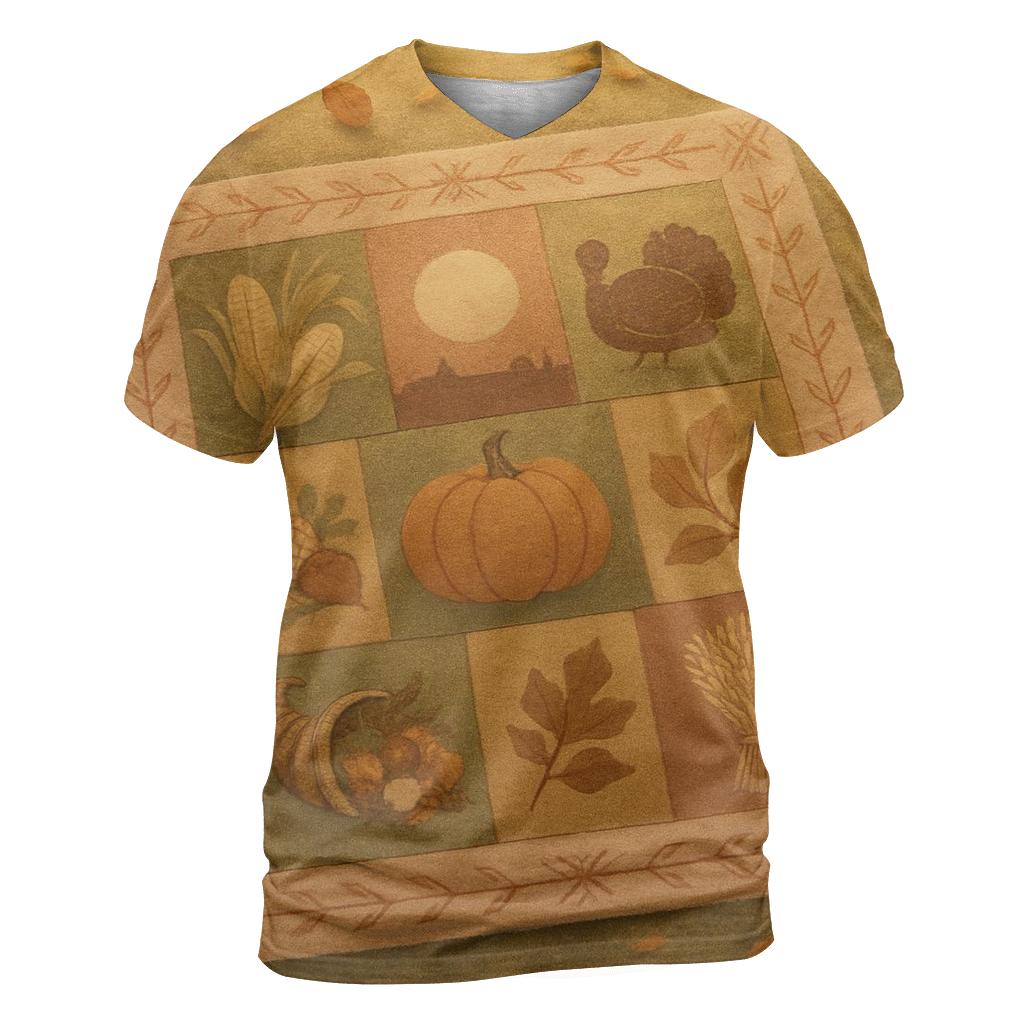 Family Quilt Of Thanks unique graphic print tees