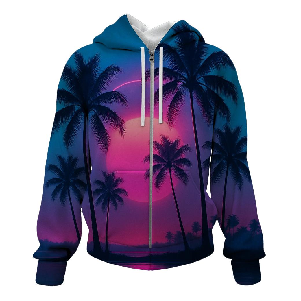 Neon Palm Reverie custom hoodies