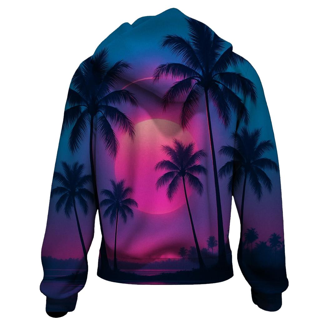 Neon Palm Reverie custom hoodies