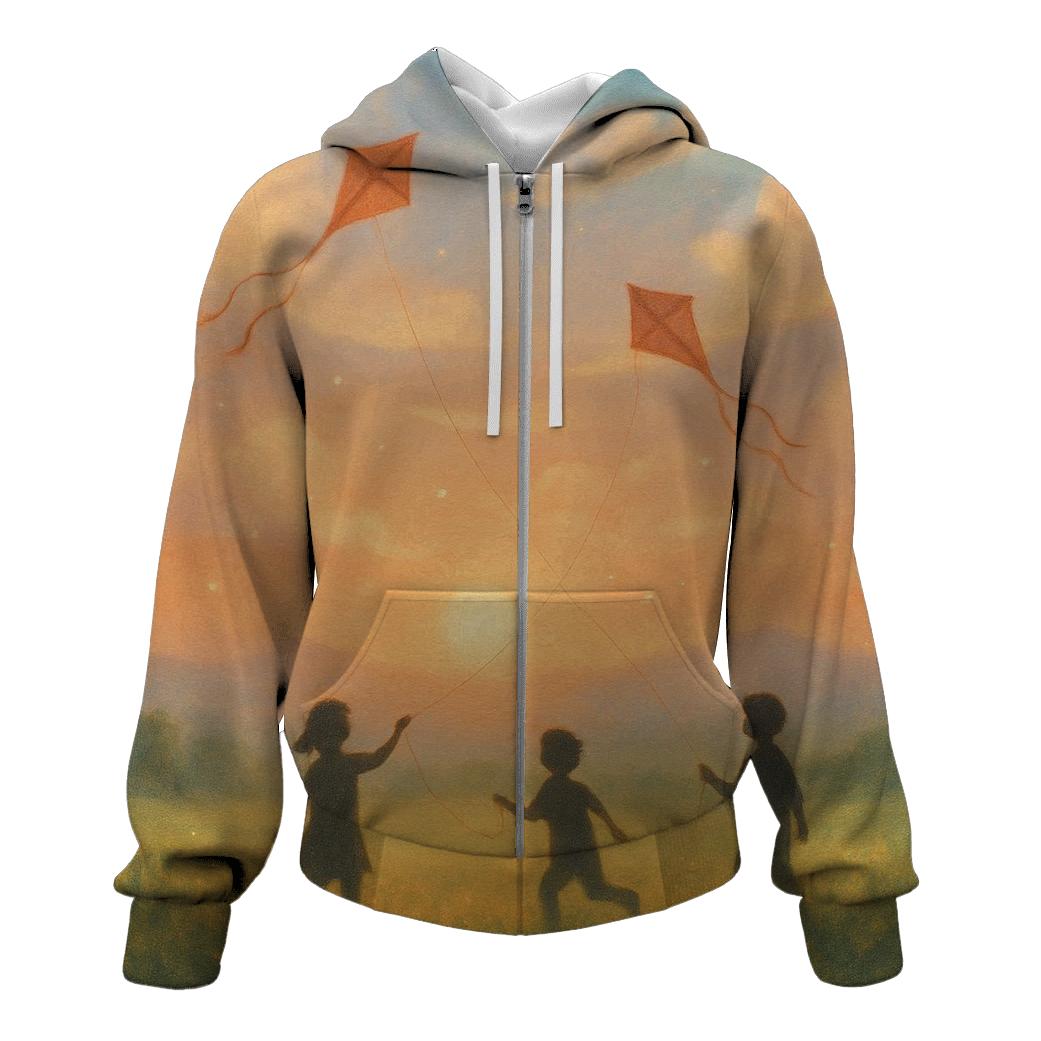 Peach Kite Horizon printed hoodies