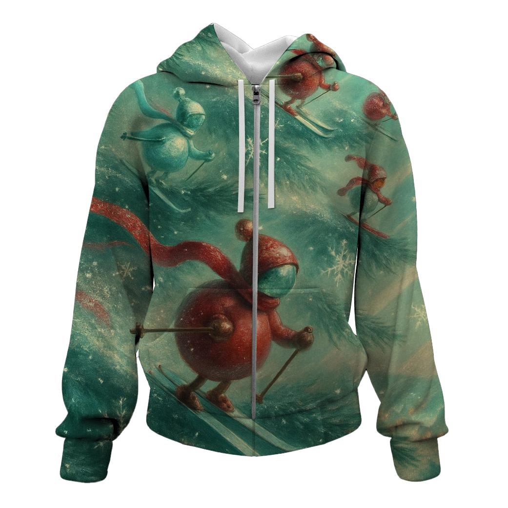Tree Top Skiing Ornaments pullover hoodies