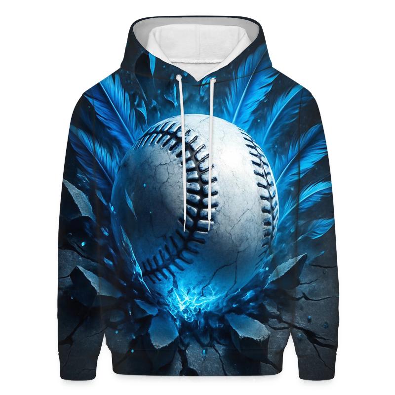 Feather Burst Breaking Through Blue Jays embroidered hoodies