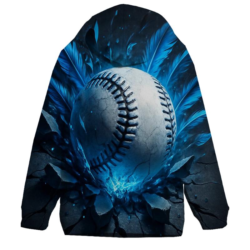 Feather Burst Breaking Through Blue Jays embroidered hoodies
