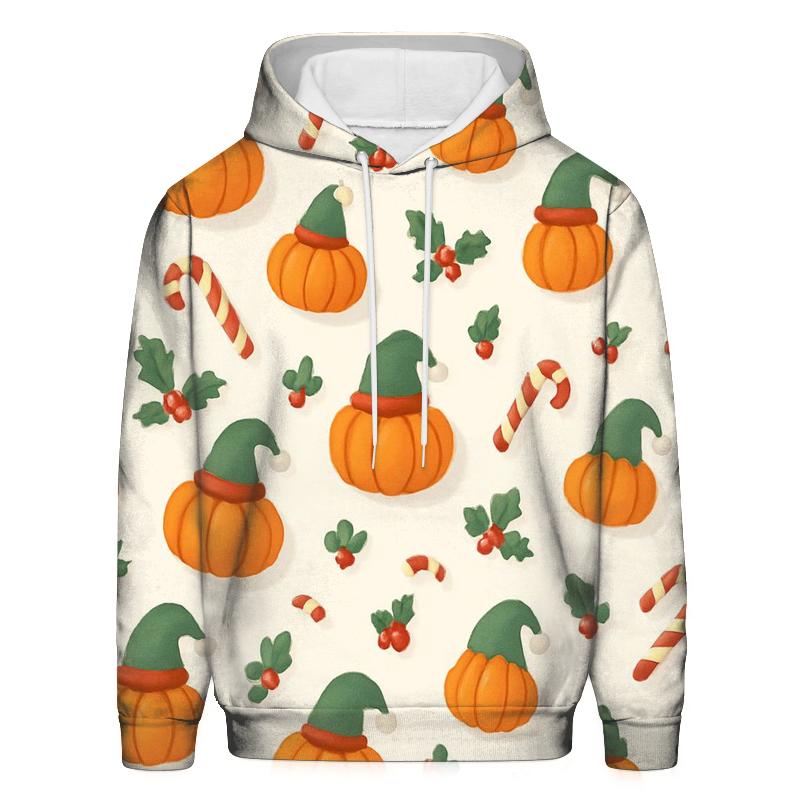 Merry Scatter Of Mini Pumpkins embroidered hoodies