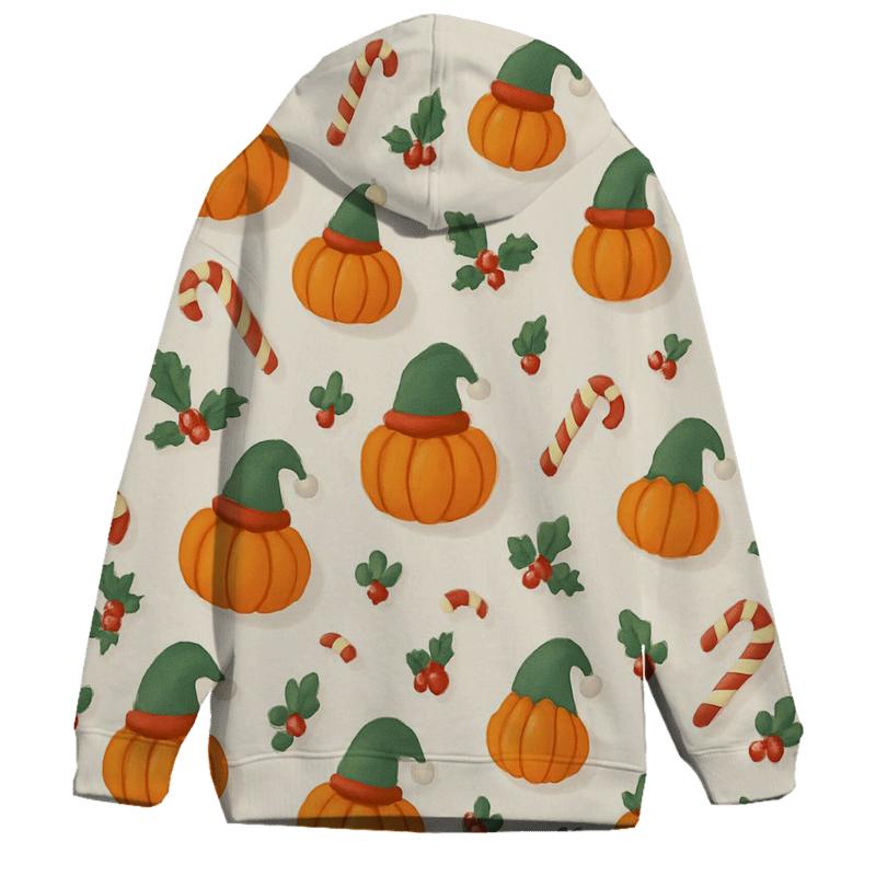 Merry Scatter Of Mini Pumpkins embroidered hoodies