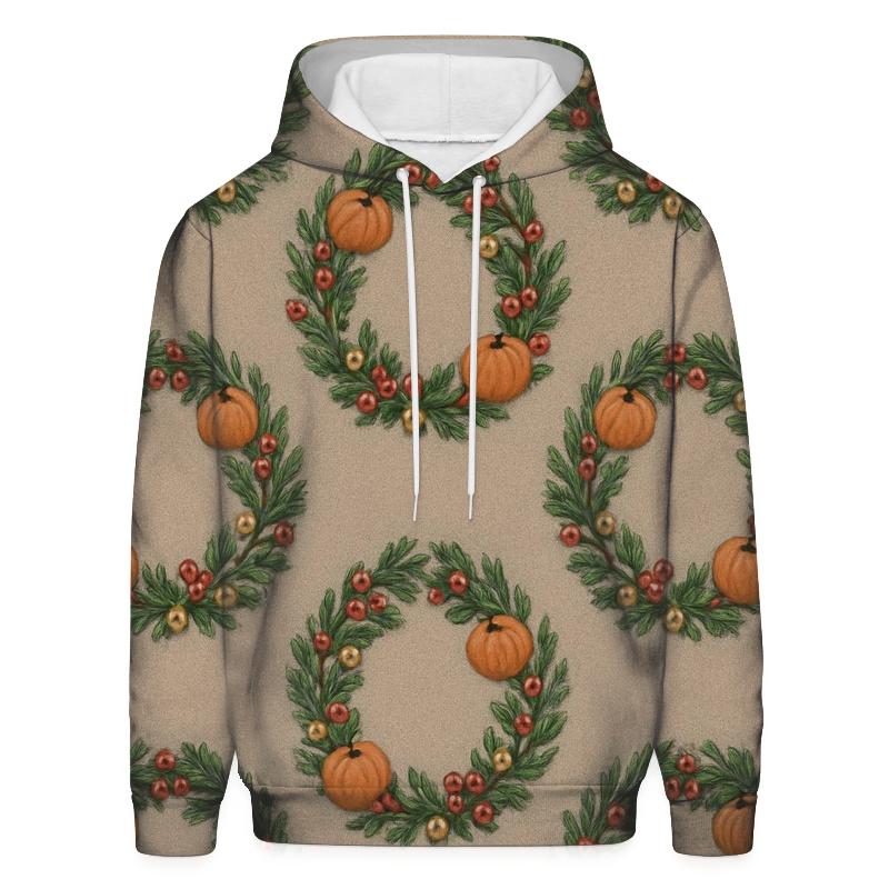 Winter Wreath Pumpkin Repeat designer hoodies
