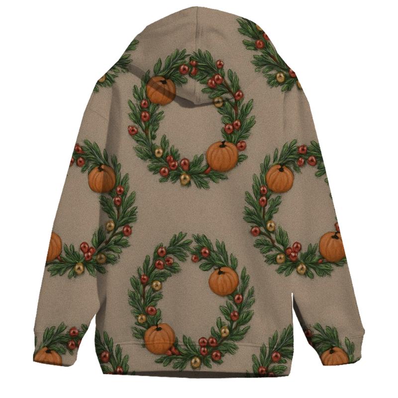 Winter Wreath Pumpkin Repeat designer hoodies