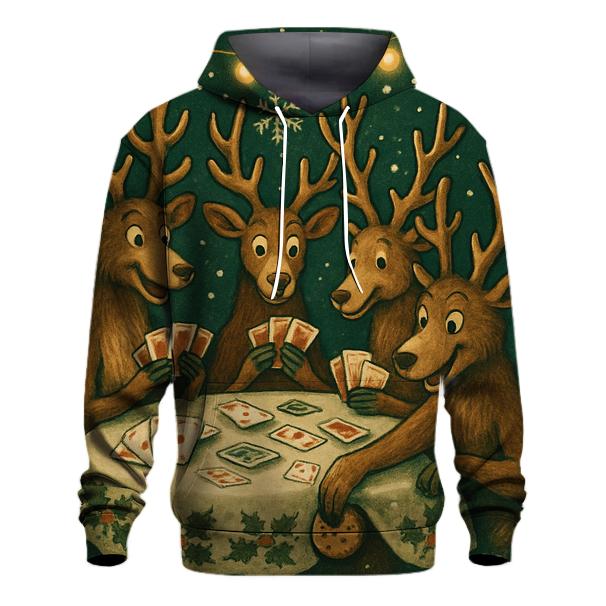 Reindeer Poker Night pullover hoodies