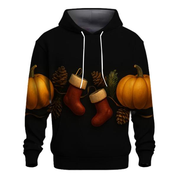 Silent Night Pumpkin Border pullover hoodies