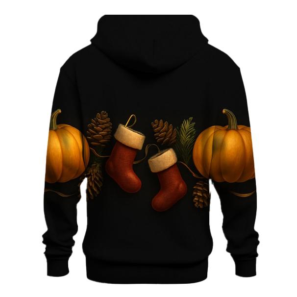 Silent Night Pumpkin Border pullover hoodies