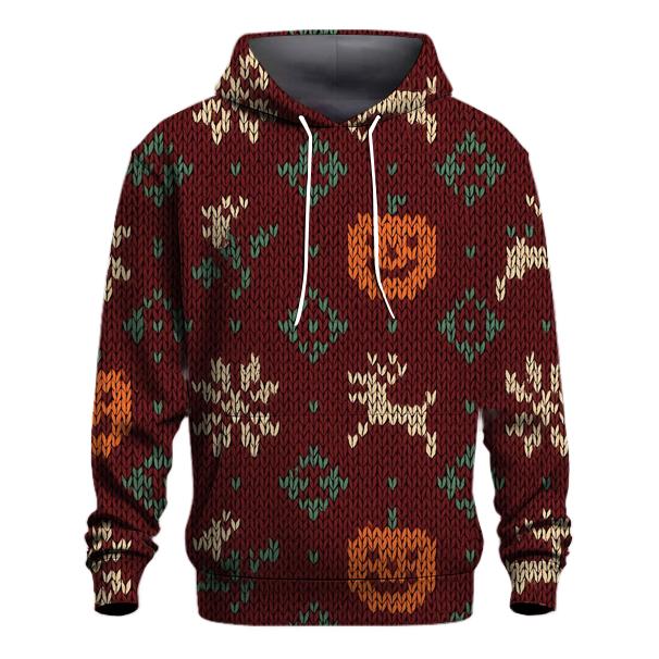 Nordic Pumpkin Knit Repeat graphic hoodies