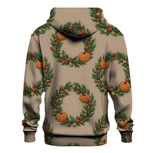 Winter Wreath Pumpkin Repeat zip-up hoodies