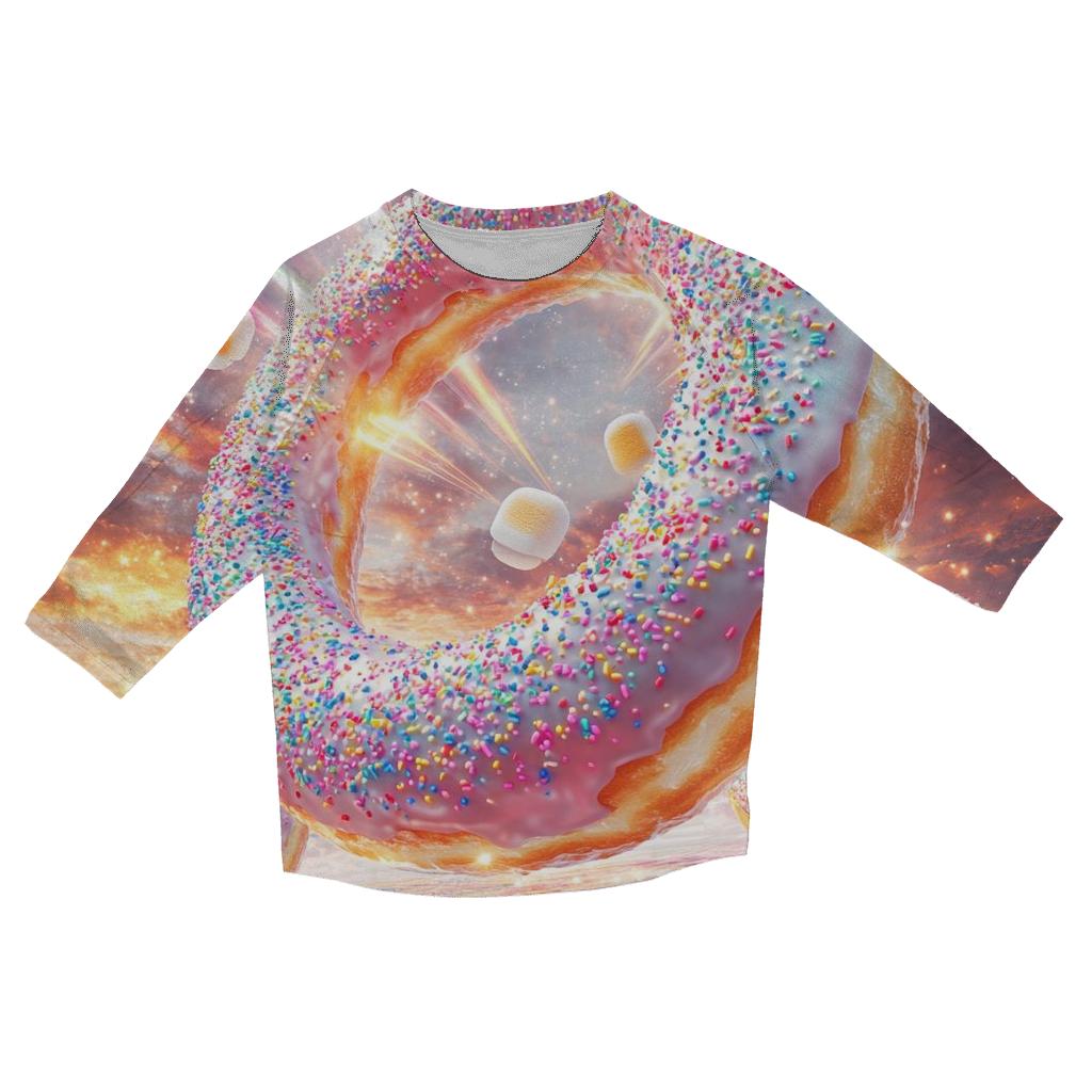 Donut Nebula Mashup casual three quarter sleeve shirts