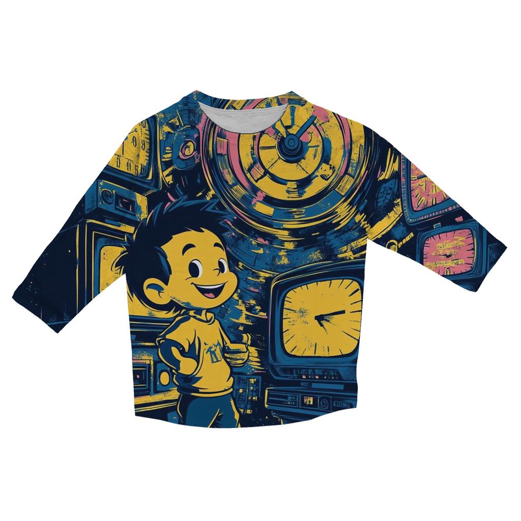 Cartoon Time Travel Swap stylish quarter sleeve tops
