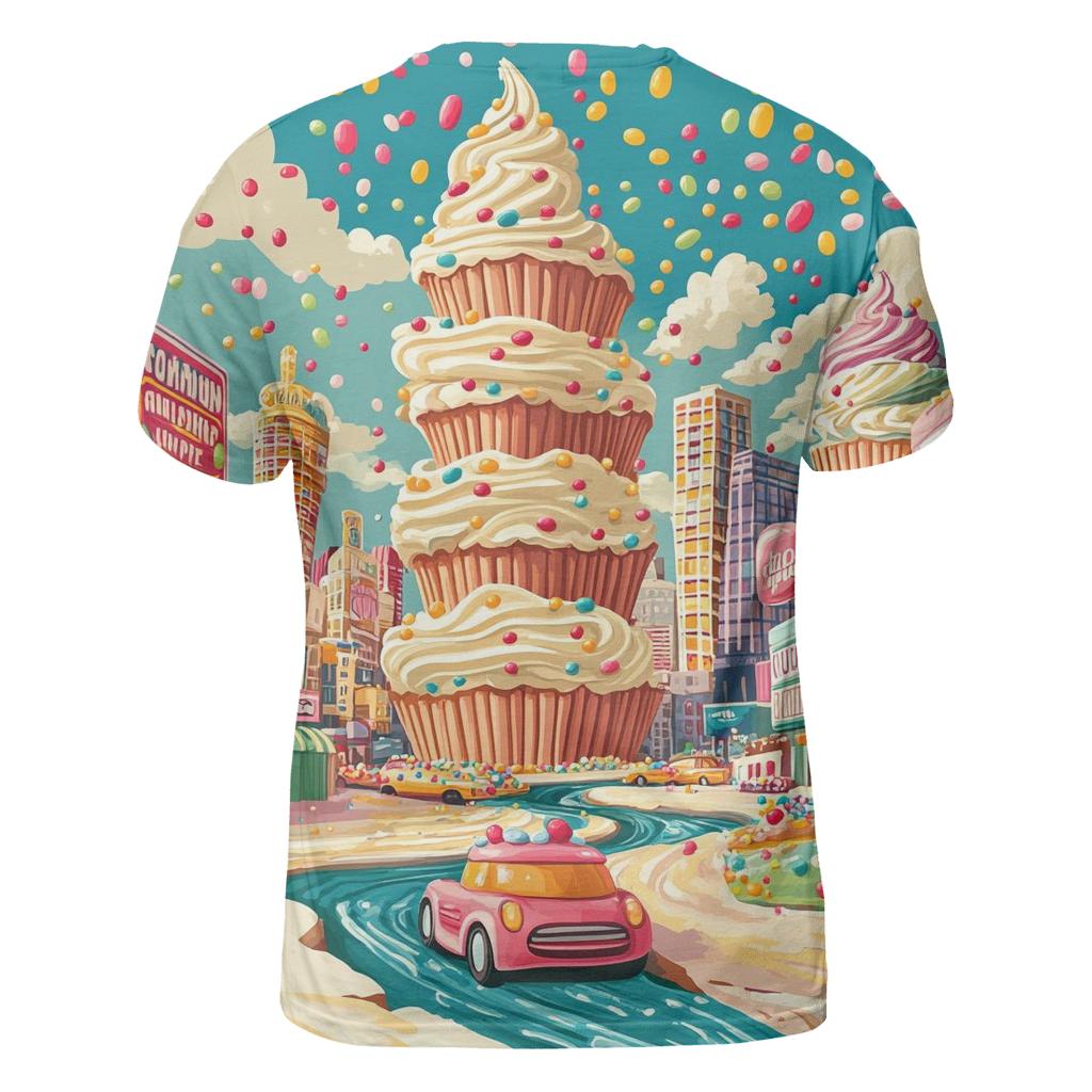 Cupcake Skyline Riot artistic all-over print tops