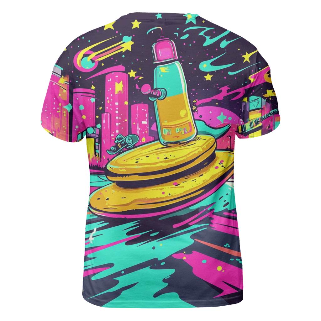 Neon Breakfast Rumble creative print fashion shirts
