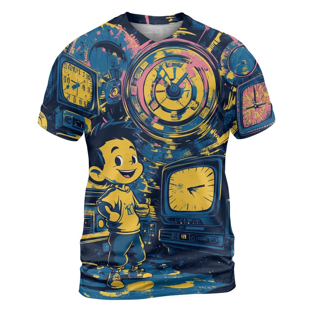 Cartoon Time Travel Swap designer pattern shirts
