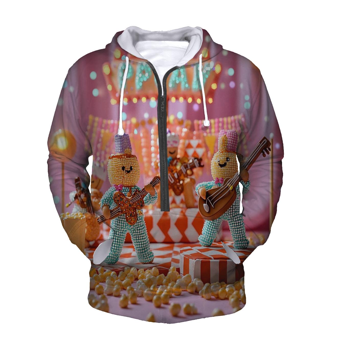Pixelated Popcorn Parade custom hoodies
