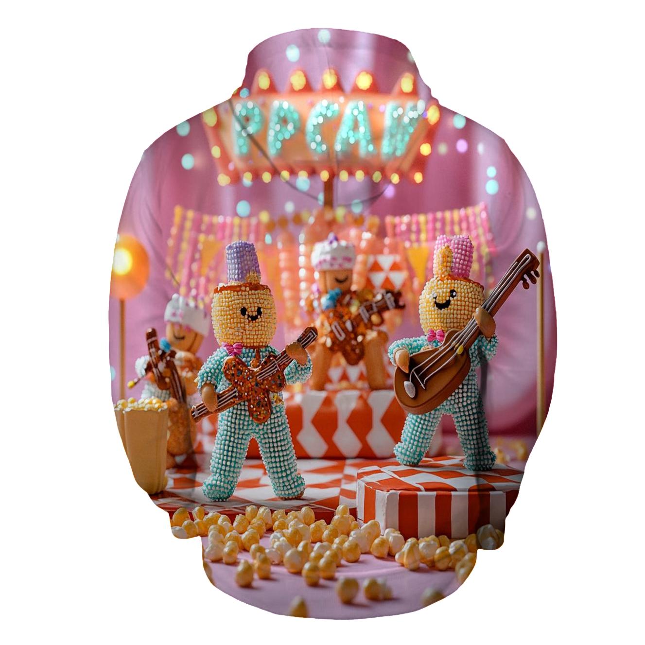 Pixelated Popcorn Parade custom hoodies
