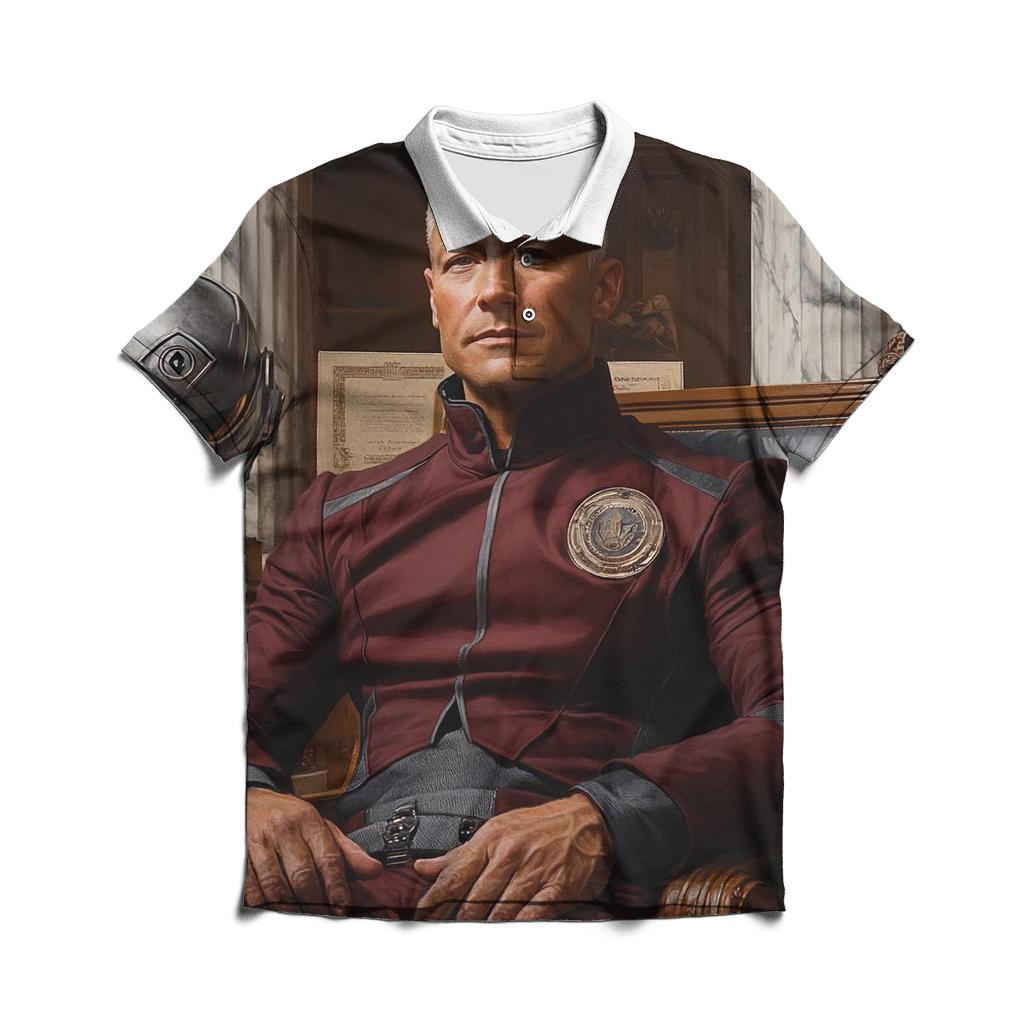 Patrick Stewart: Regal Resolve Of The Cerebral Sovereign casual sports polo shirts