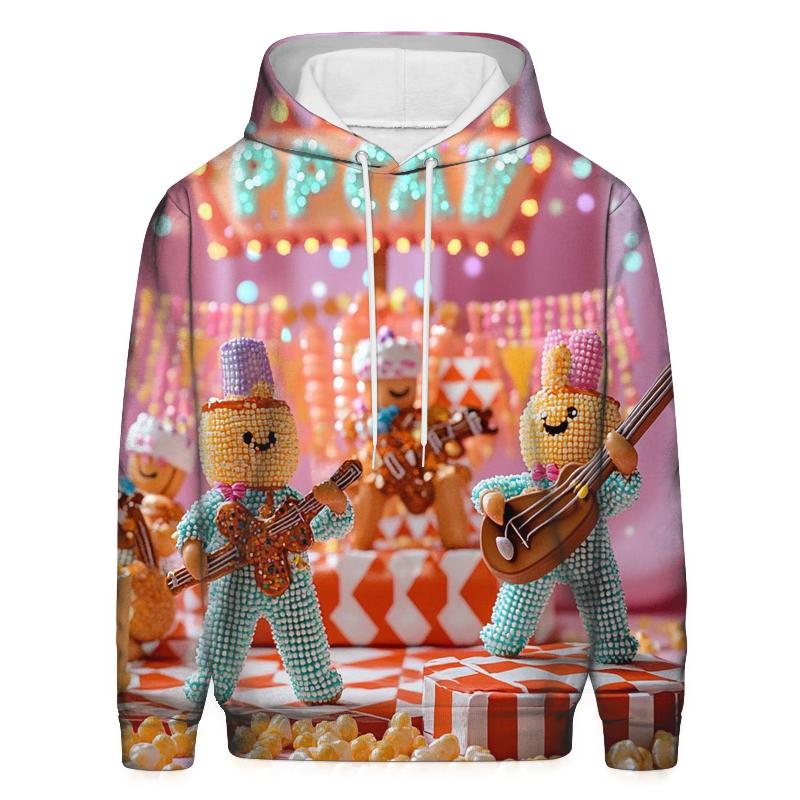 Pixelated Popcorn Parade lightweight hoodies