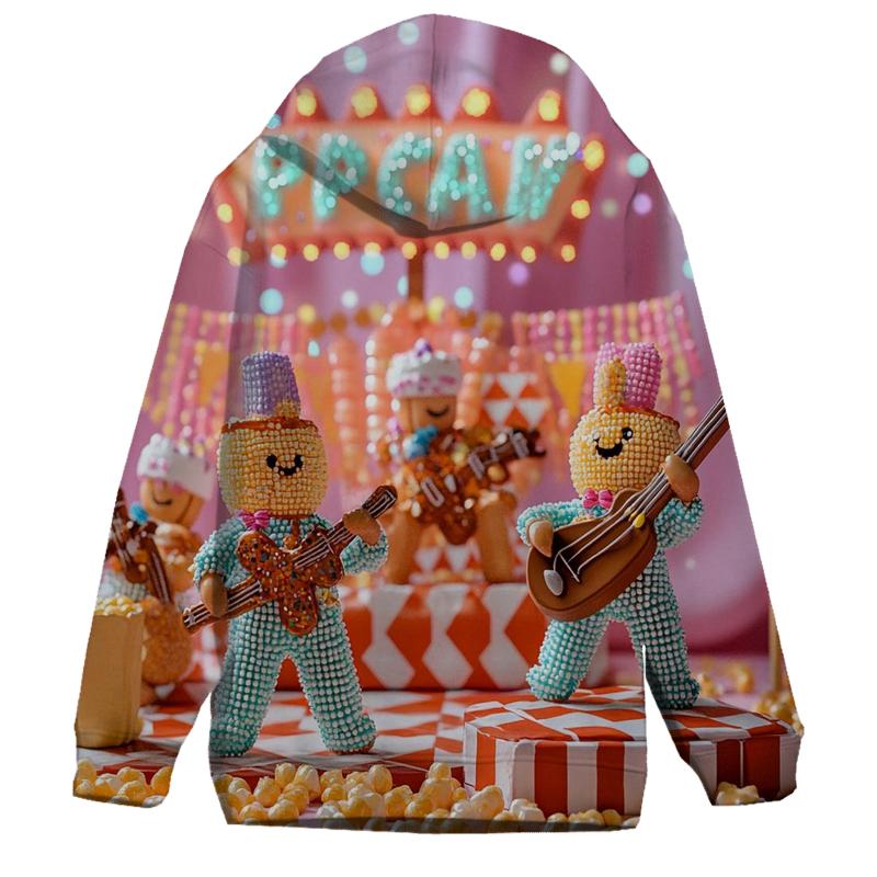 Pixelated Popcorn Parade lightweight hoodies