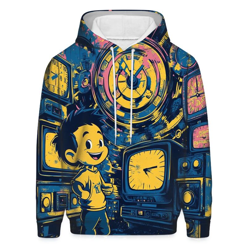 Cartoon Time Travel Swap graphic hoodies