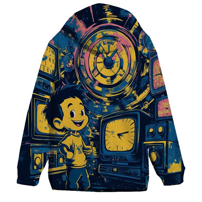 Cartoon Time Travel Swap graphic hoodies