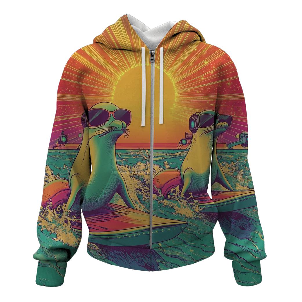 Synthwave Surf Patrol hoodies fashion