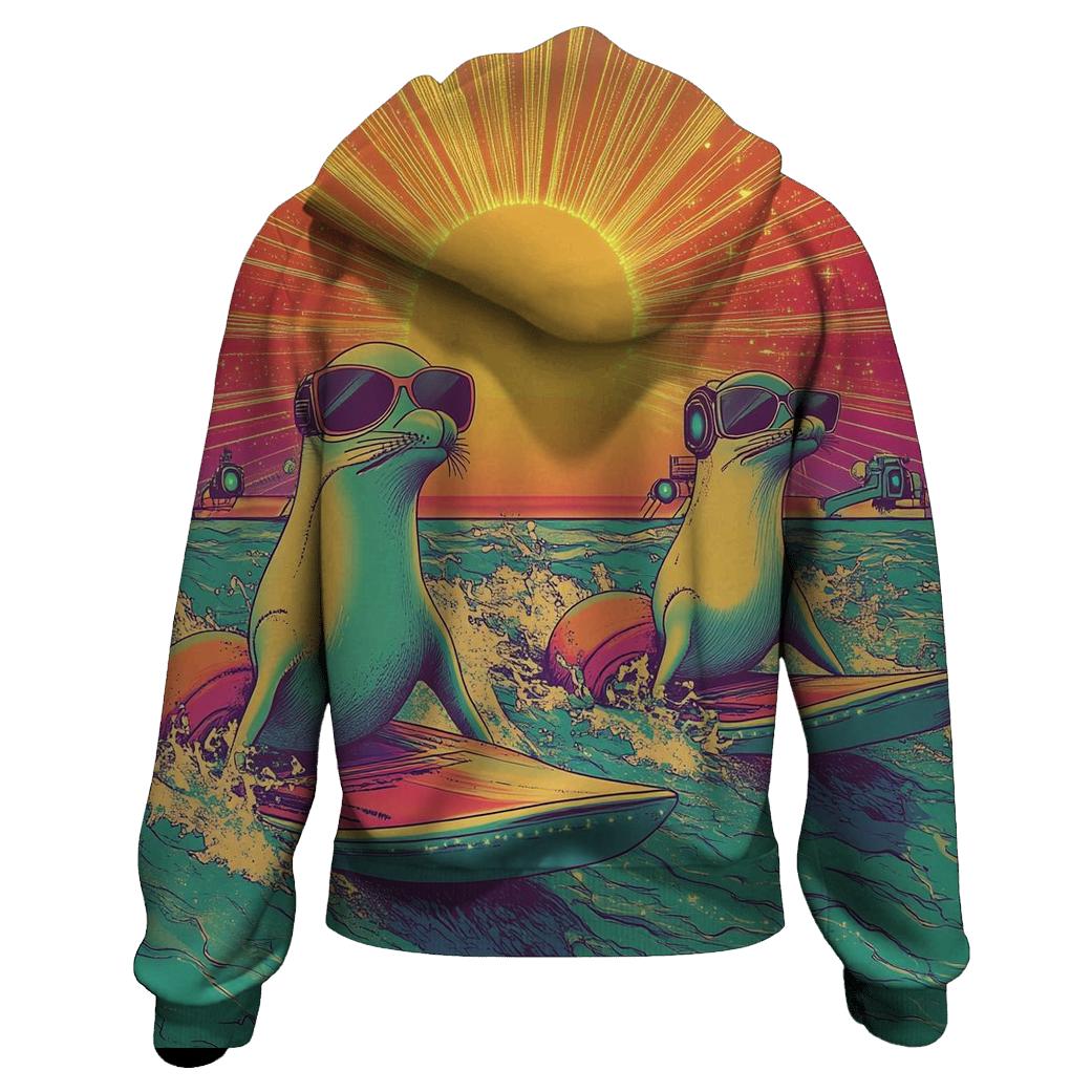 Synthwave Surf Patrol hoodies fashion