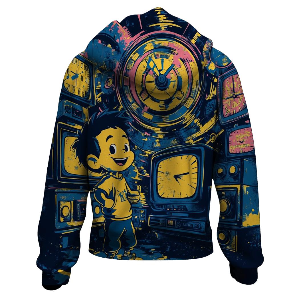 Cartoon Time Travel Swap zip-up hoodies