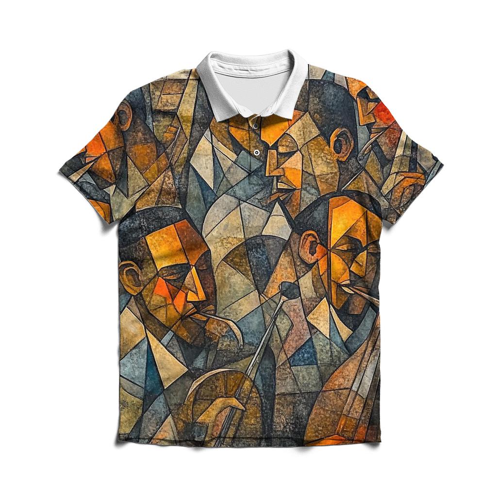 Picasso Inspired Jazz Musicians designer slim fit polos