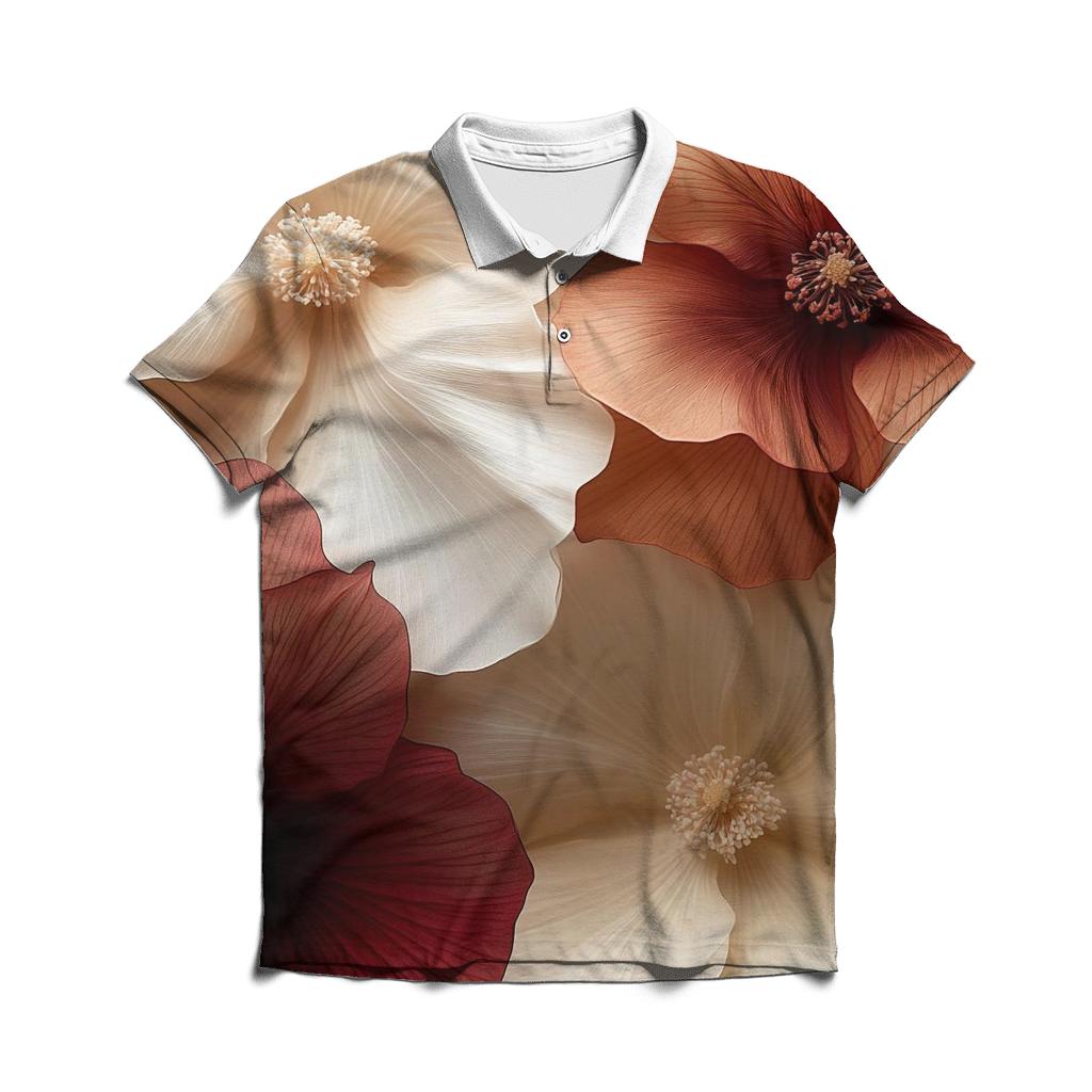 Georgia OKeeffe Inspired Desert Flowers casual sports polo shirts