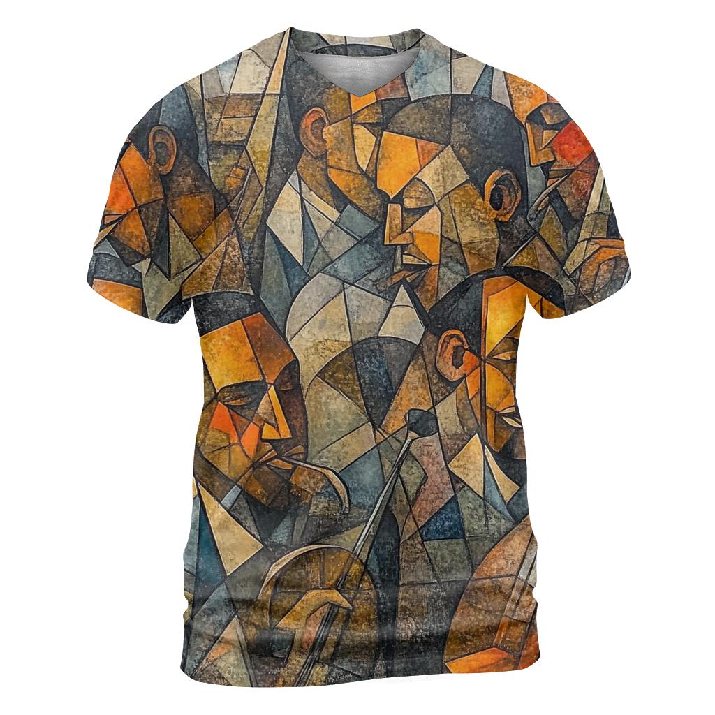 Picasso Inspired Jazz Musicians designer pattern shirts