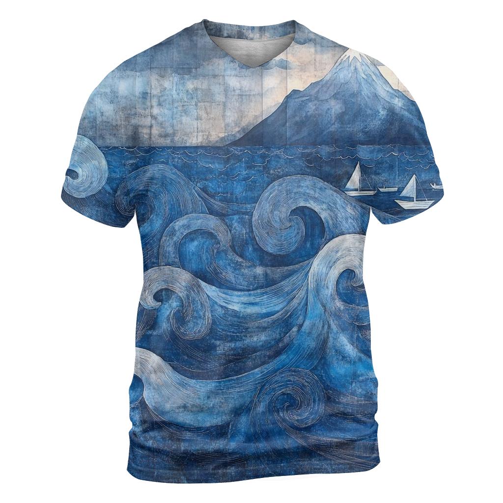 Hokusai Inspired Ocean Storm custom all-over print shirts