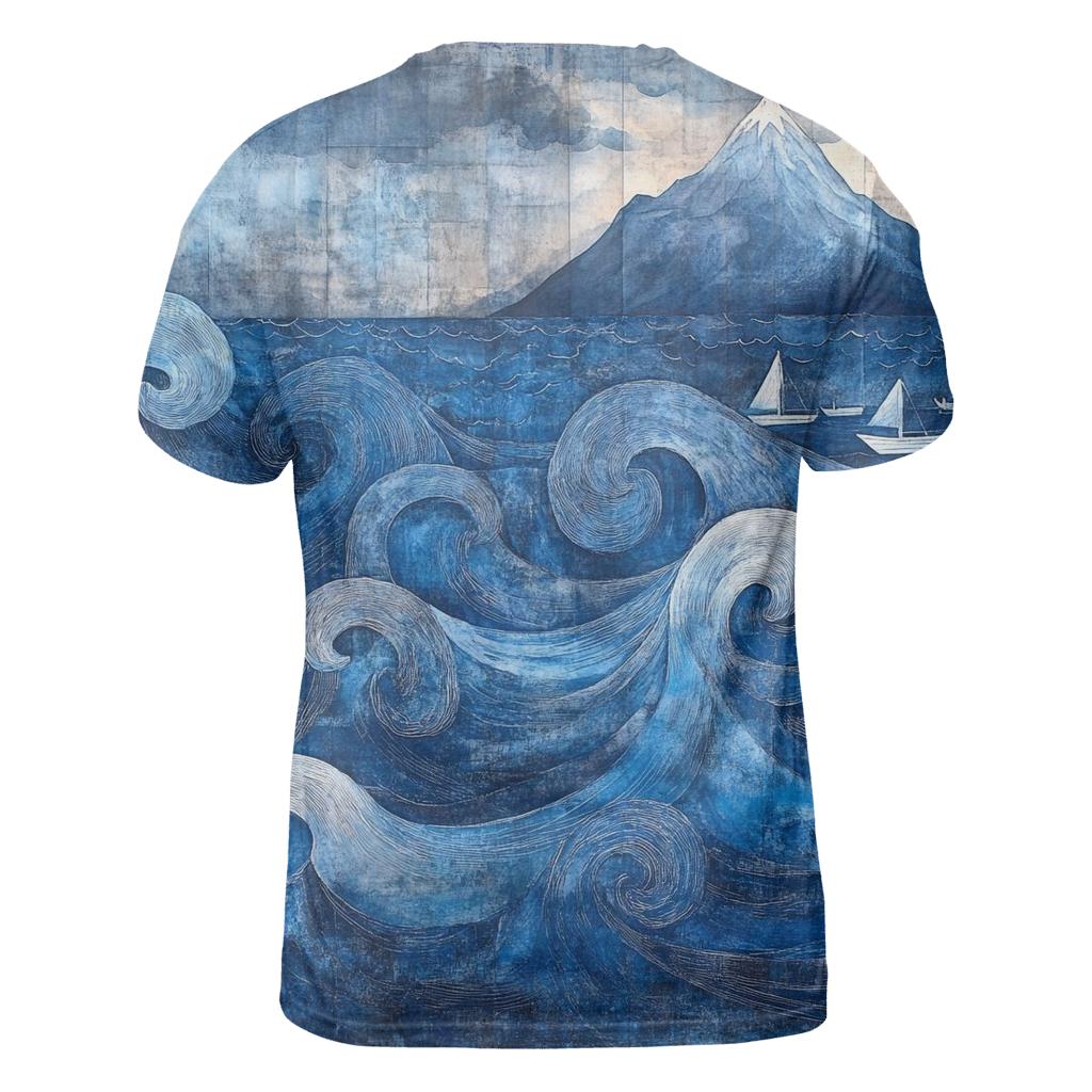Hokusai Inspired Ocean Storm custom all-over print shirts