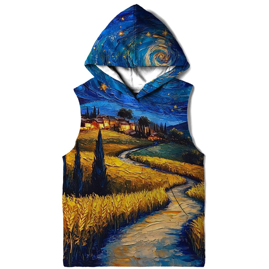 Van Gogh Inspired Starry Countryside designer hoodies
