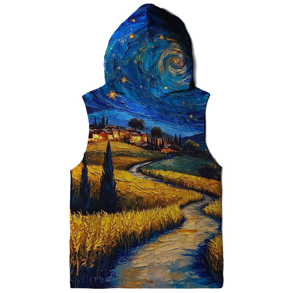 Van Gogh Inspired Starry Countryside designer hoodies
