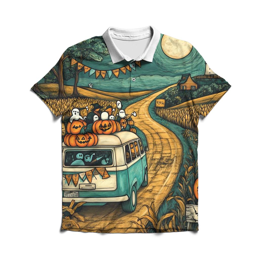 Harvest Moon Road Trip Halloween stylish collar polo tees