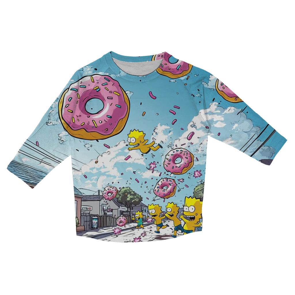 Donut Stampede On Evergreen Terrace fashion 3/4 sleeve shirts