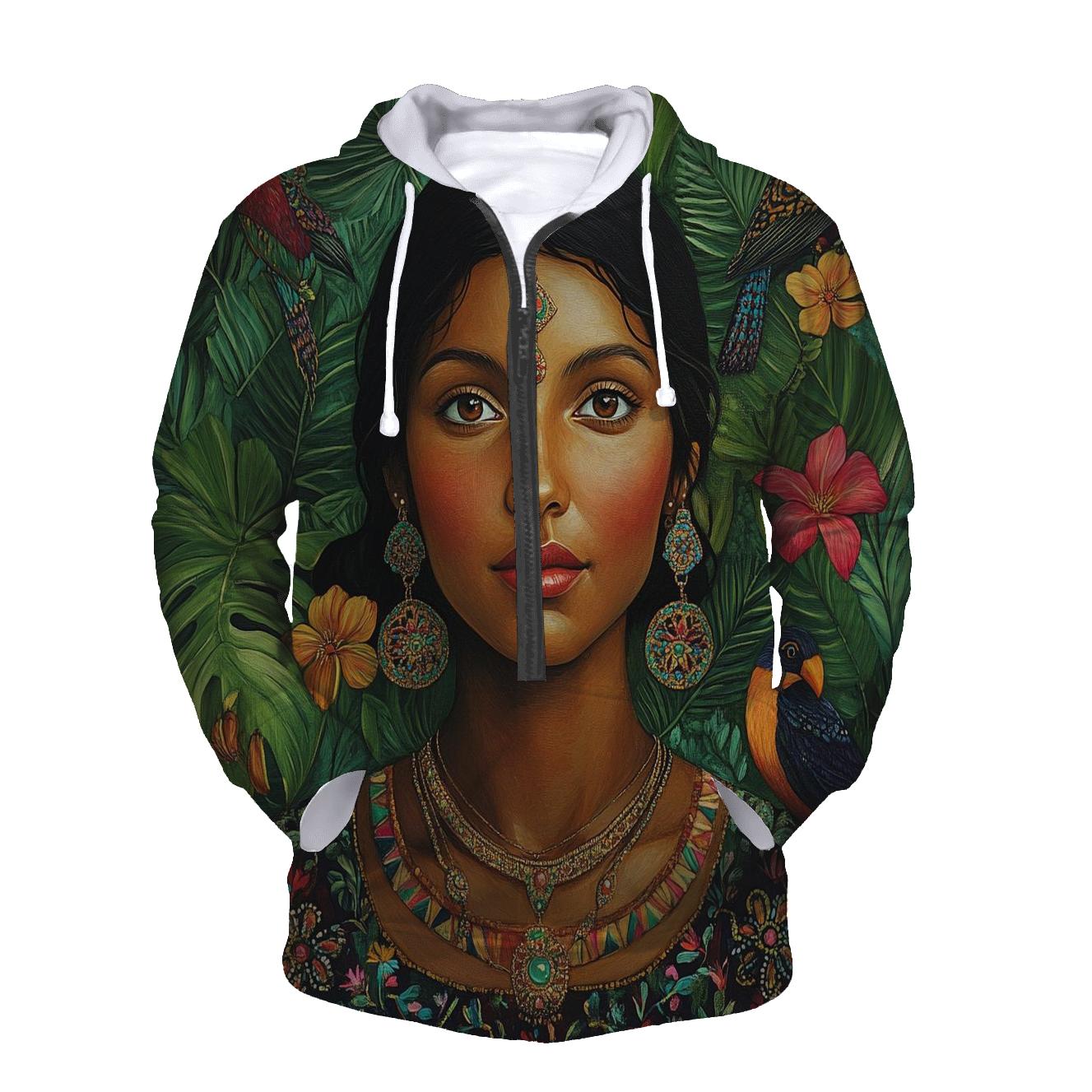 Frida Kahlo Inspired Self Portrait With Birds hoodies fashion