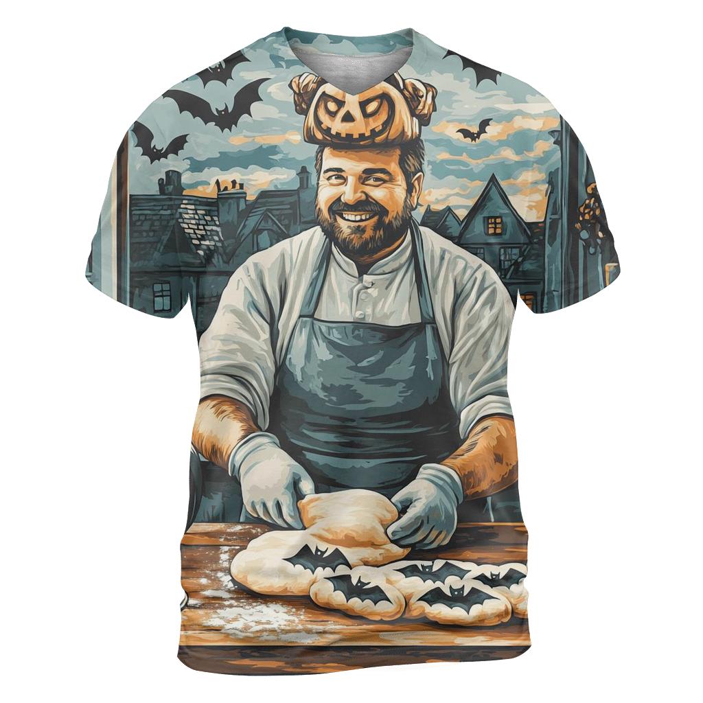 Spooky Lantern Baker At Twilight unique graphic print tees