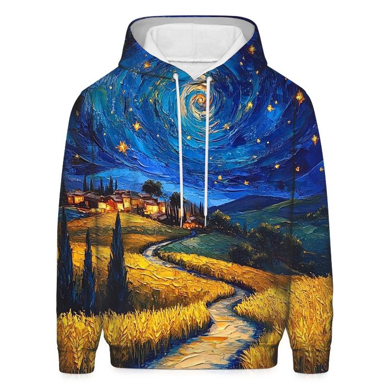 Van Gogh Inspired Starry Countryside hoodie trends