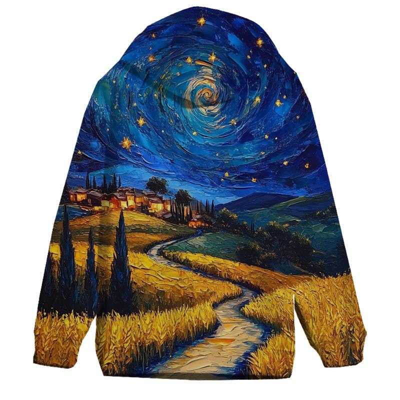 Van Gogh Inspired Starry Countryside hoodie trends