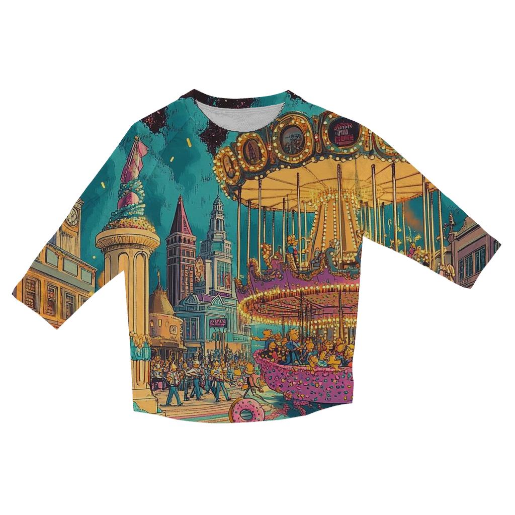Springfield Town Square Carnival Collapse stylish quarter sleeve tops