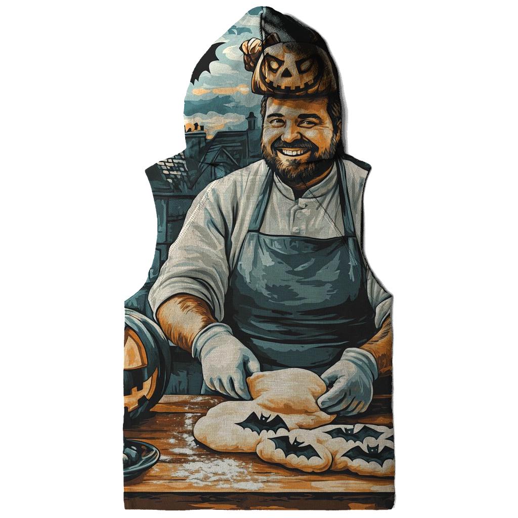 Spooky Lantern Baker At Twilight embroidered hoodies