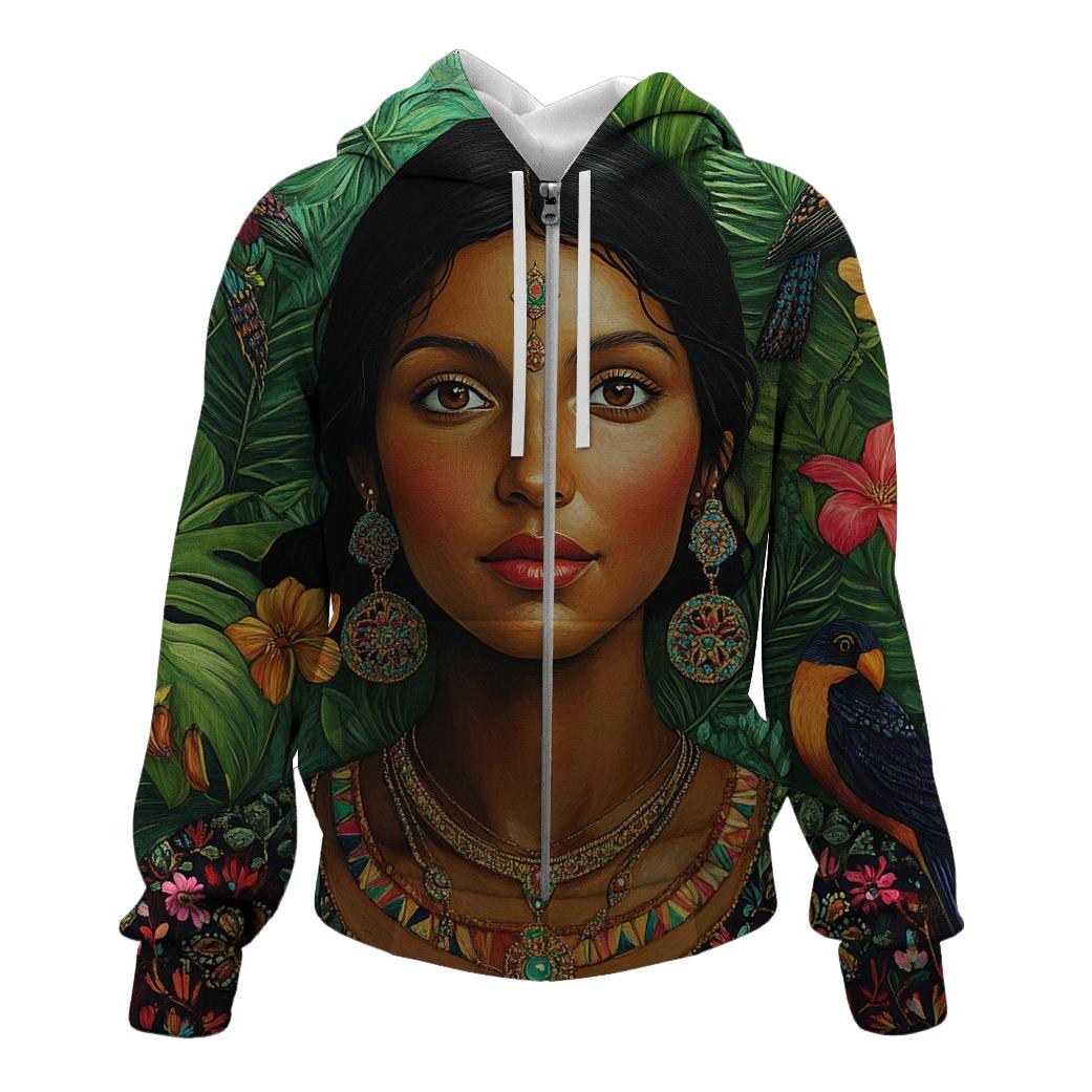 Frida Kahlo Inspired Self Portrait With Birds pullover hoodies